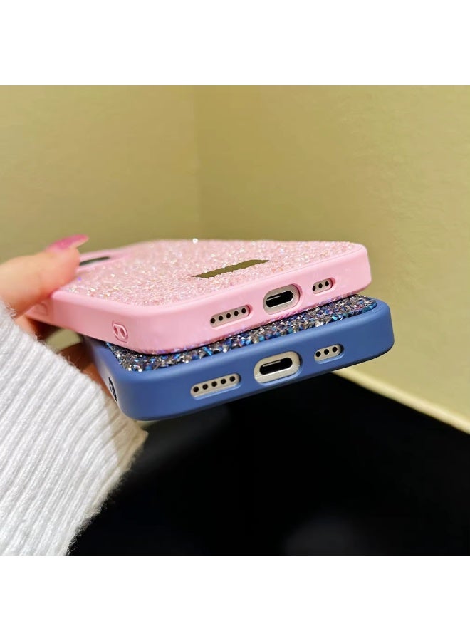 Raxoom Case for iPhone 15 Pro Max Glitter Sparkle Bling Shiny PU Leather Ultra-Thin Drop-Proof and Shock-Proof Protective case(PINK) - Image 3
