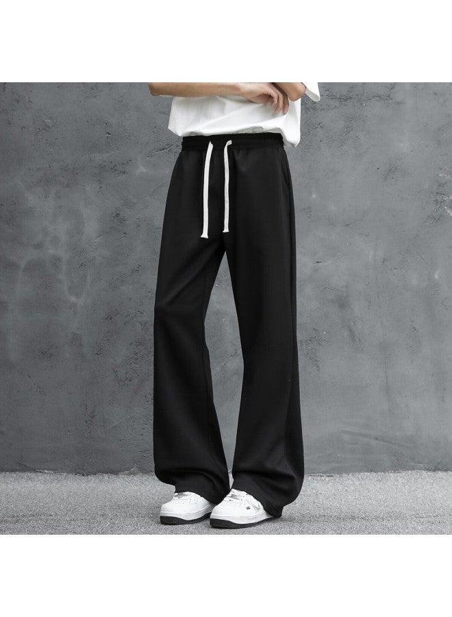 Swamp Area American-style Curved Knife Micro Flare Pants For Men, Spring And Autumn Trendy Versatile Wide-leg Sports Casual Sweatpants Ks1109 Black M - Image 5