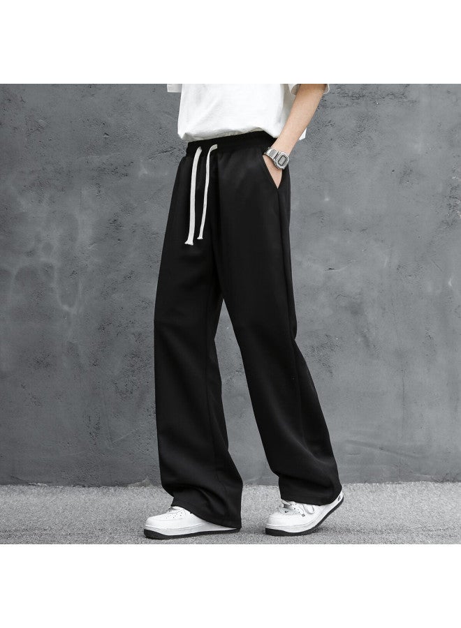 Swamp Area American-style Curved Knife Micro Flare Pants For Men, Spring And Autumn Trendy Versatile Wide-leg Sports Casual Sweatpants Ks1109 Black M - Image 4