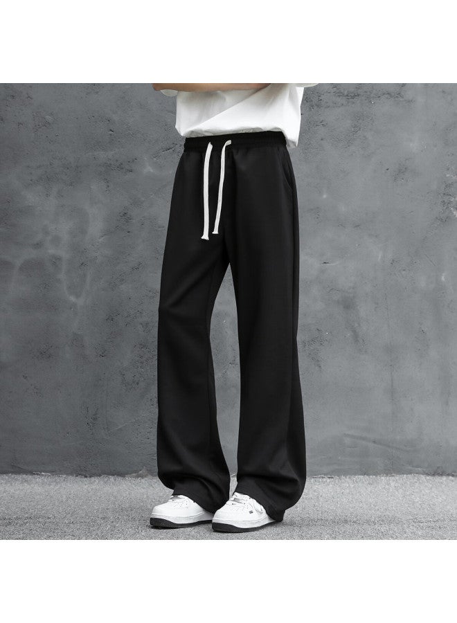 Swamp Area American-style Curved Knife Micro Flare Pants For Men, Spring And Autumn Trendy Versatile Wide-leg Sports Casual Sweatpants Ks1109 Black M - Image 3