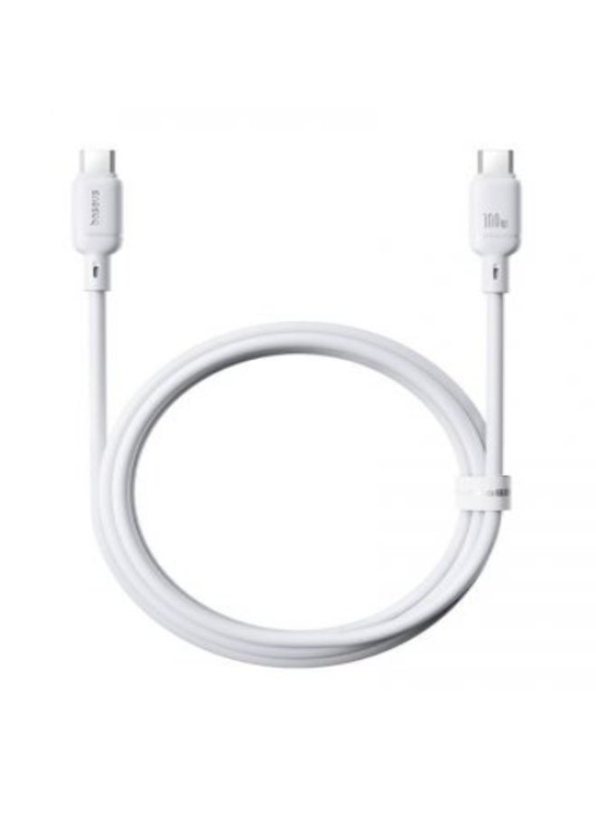 بيسوس BASEUS SILKY Cable USB-C to USB-C 1m 100W white white - Image 2