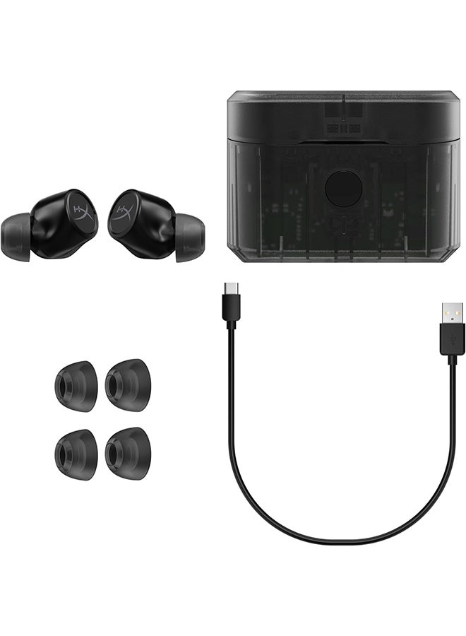 هايبركس HyperX Cirro Buds Pro - سماعات أذن لاسلكية حقيقية، إلغاء الضوضاء النشط، ANC، وضع الصوت المحيط، زمن الوصول المنخفض، بلوتوث 5.2، IPX4، شحن سريع، الكمبيوتر الشخصي، نينتندو سويتش، الهاتف المحمول - أسود - Image 4