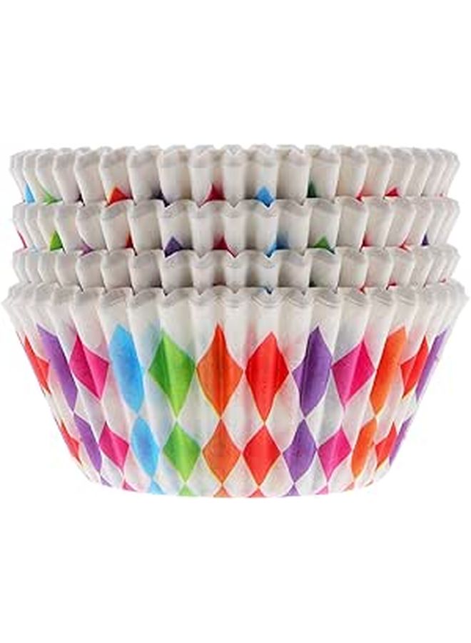 200 Colorful Paper Cupcake Liners Standard Size Baking Wrappers For Muffins - Image 1