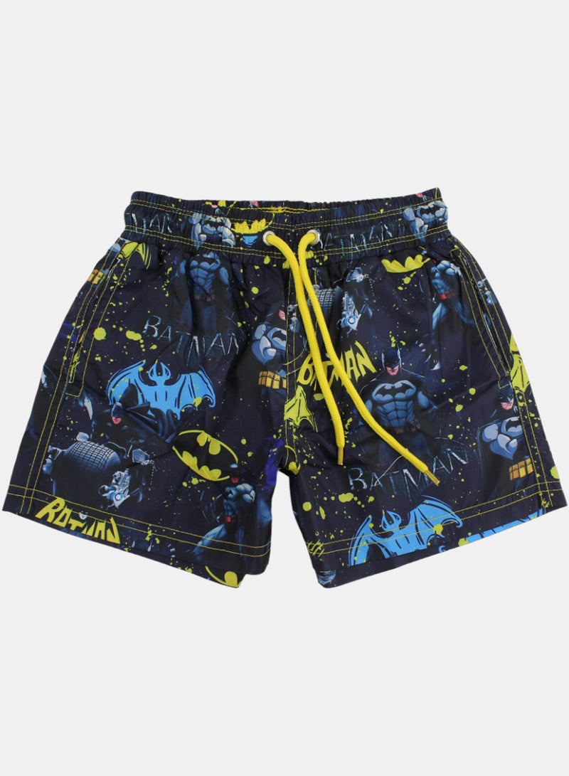 Boys Swim Trunks – Navy with Batman Print