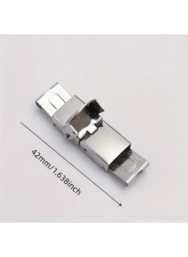 Stainless Steel Clasps Set of 5 for Crimping Watch Bands Jewelry Leather Bracelets 14mm Hole Width - Image 2