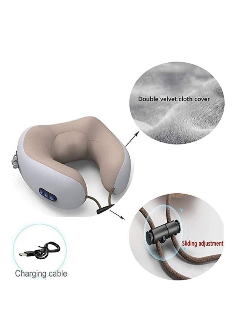 Generic Upgraded Electric Neck Massager Pillow Rechargeable U Shape Multi-functional Neck Massage Pillow for Fatigue and Pain Relief Fashion Grey - Image 5