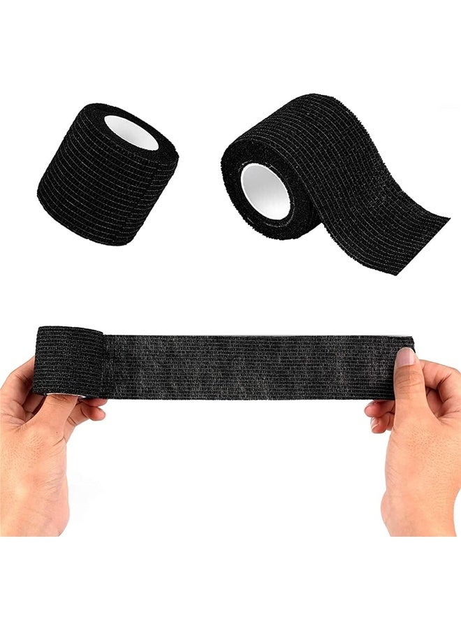 DUNISO 8 Pcs Self-Adherent Cohesive Wrap Bandages，Non-Woven Disposable Wound Dressing Elastic Bandage, Wrap Breathable Cohesive Bandage Elastic Tape，for Pets, Athletic, Sports, Wrist, Knee, Ankle，2 Inches x 5 Yards Per Roll, Black - Image 5