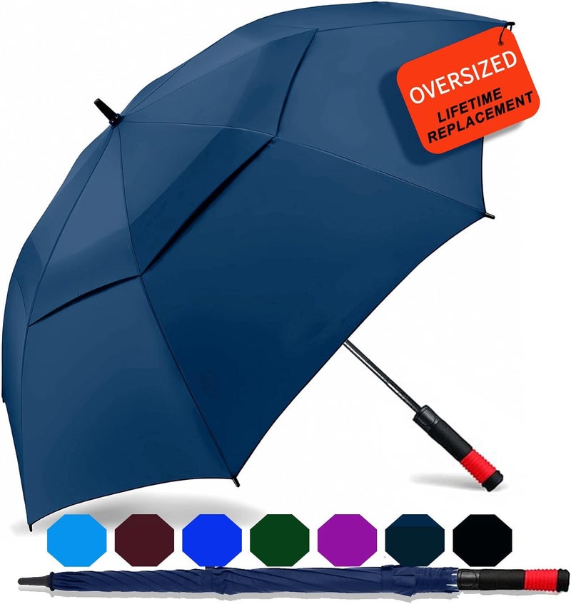 SIEPASA Golf Umbrella Large 62/68/72 Inch Automatic Open Golf Umbrella Extra Large Oversize Double Canopy Vented Umbrella Windproof Waterproof for Men and Women. - Image 1