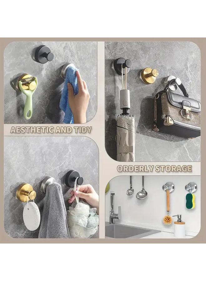 Matte Silvery Heavy Duty Suction Cup Towel Hooks No Drill Wall Mount Holds 15 Lbs Bathroom Kitchen - Image 5