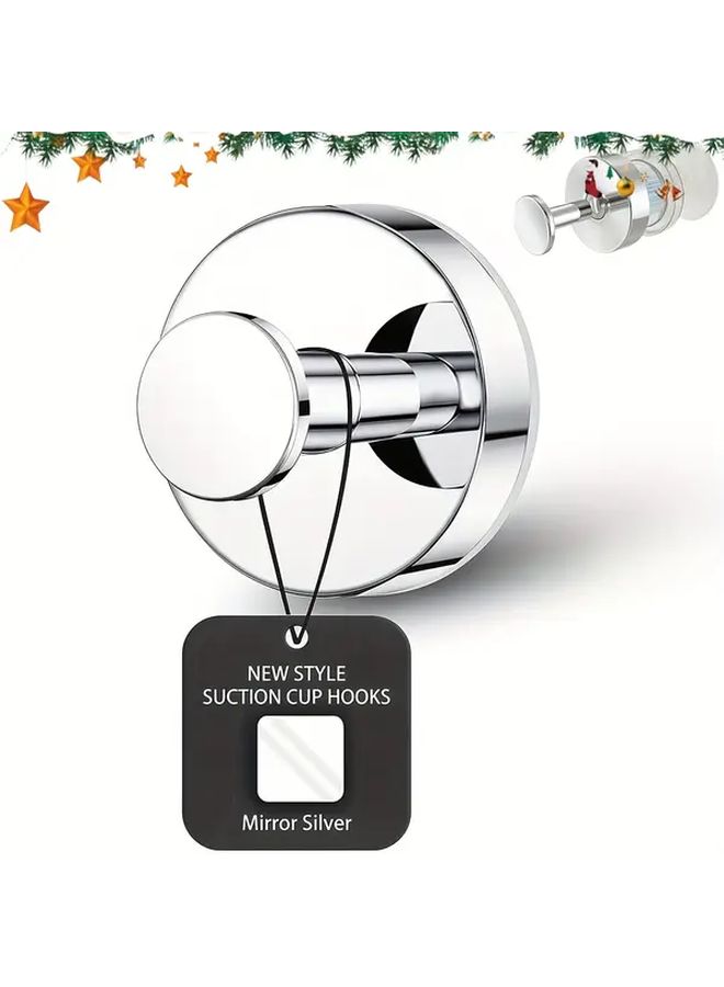 Matte Silvery Heavy Duty Suction Cup Towel Hooks No Drill Wall Mount Holds 15 Lbs Bathroom Kitchen - Image 4