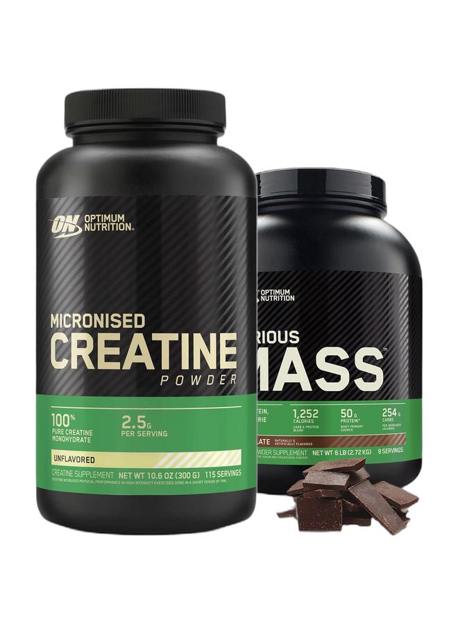 Optimum Nutrition عرض حزمة حصرية - على ماس خطير شوكولاتة 6Lb ومسحوق الكرياتين المجهرية بدون نكهة 300 جرام 115 حصة - Image 1