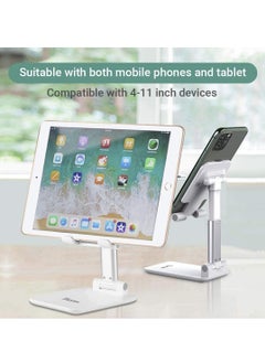 TYCOM TyCom Cell Phone Stand, Adjustable phone holder for Desk, Foldable Desktop Tablet Stand Holder, Double Adjustable Mobile stand Phone Tablet Holder (White)  - Image 3