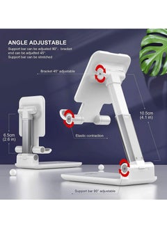 TYCOM TyCom Cell Phone Stand, Adjustable phone holder for Desk, Foldable Desktop Tablet Stand Holder, Double Adjustable Mobile stand Phone Tablet Holder (White)  - Image 2