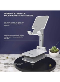 TYCOM TyCom Cell Phone Stand, Adjustable phone holder for Desk, Foldable Desktop Tablet Stand Holder, Double Adjustable Mobile stand Phone Tablet Holder (White)  - Image 5
