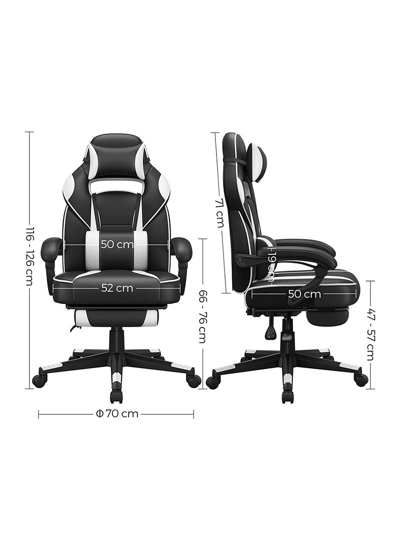 SONGMICS - SONGMICS Black and White OBG73BW Advanced Gaming Chairs for Playstation, Office, Gaming Station, Home, Study Room - Image 1