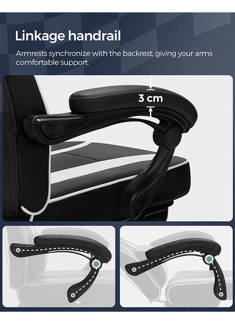 SONGMICS - SONGMICS Black and White OBG73BW Advanced Gaming Chairs for Playstation, Office, Gaming Station, Home, Study Room - Image 1