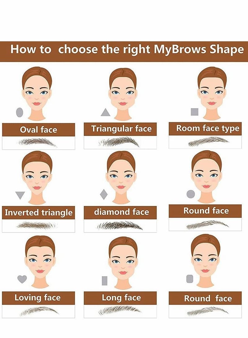 نيبمينينت Eyebrow Tattoo Stickers, Waterproof Transfers Stickers Peel Off 6D Sticker Nature False Eyebrows Hair-Like Long Lasting for Woman Makeup Tool (20 Pairs, Black) - Image 3