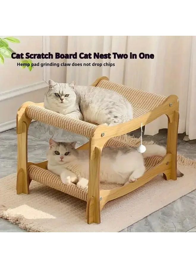 2 Pack Cat Hammock Lounge Chair Extra Large Double Layer Mat And Scratching Pad - Image 2