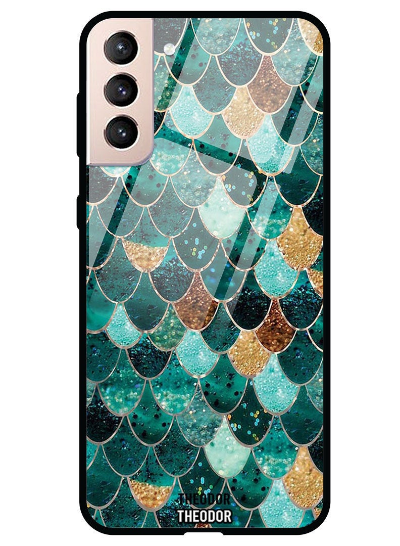 Theodor Protective Tempered Glass Case Cover Samsung Galaxy S21  Fish Gills Pattern - Image 1
