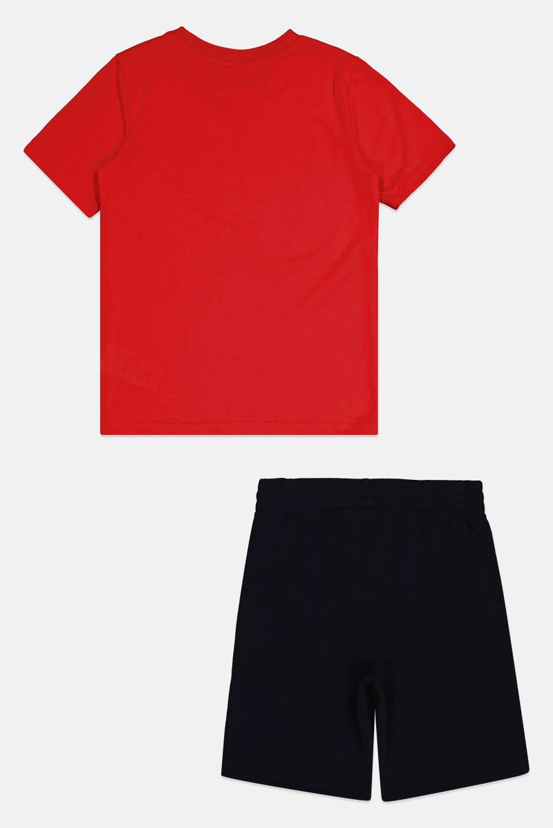 PUMA تي شيرت قصير الأكمام وشورت بشعار علامة تجارية للأولاد، متعدد الألوان - Image 3