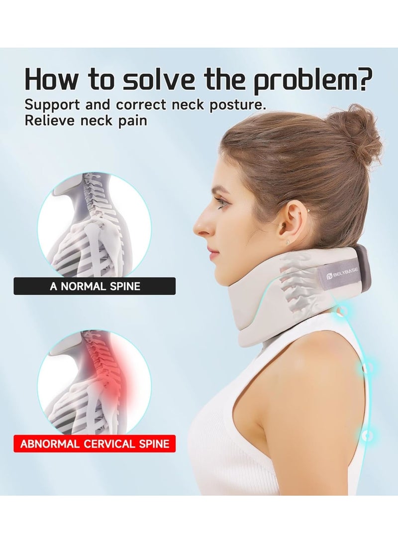 SOLARAE Neck Brace for Sleeping, Soft Cervical Collar, Cervicorrect Neck Brace for Neck Pain and Support, Neck Brace Cervical Collar for Women and Men, Wraps Keep Vertebrae Stable and Aligned (L) - Image 5
