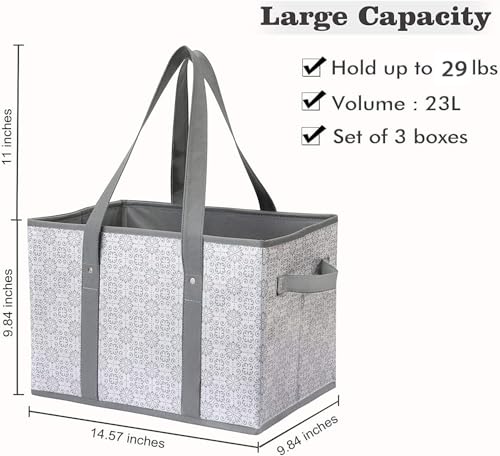 WISELIFE Reusable Grocery Bags [3 Pack],Large Grocery Tote Bag Water Resistant Shopping Bags Foldable Grocery Bag for Clothes,Shoes and Picnic - Image 5