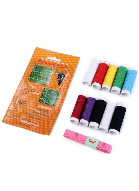 Sewing Kit - a Complete Stitching set with Fine Point Needles Various Colorful Threads and Flexible Measuring Tape - for Home Clothes Repairs Tailoring Emergencies Carpentry Mattresses Sewing
