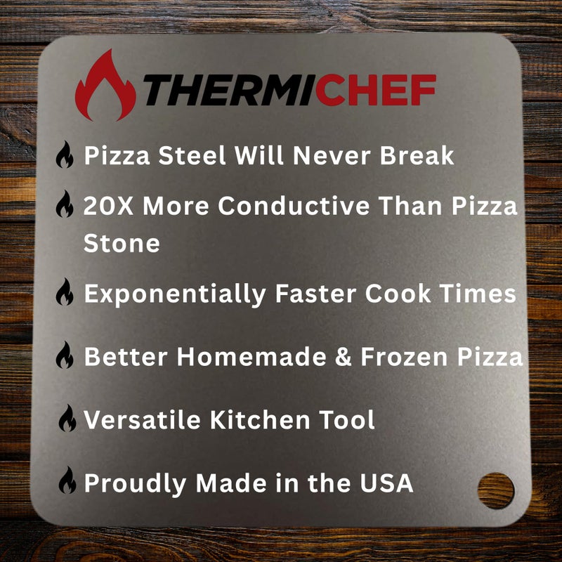 ThermiChef 16" by 22" Universal XL Pizza Steel (1/4" Thickness) - Multipurpose Cooking Steel for Ovens & Grills - Made in the USA - Image 3