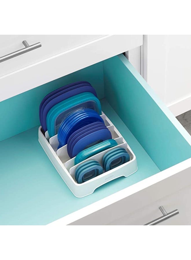 يوكوبيا YouCopia StoraLid Adjustable Food Container Lid Organizer, Kitchen Cabinet Storage for Plastic Lids, BPA-Free, Space-Saving, Adjustable Dividers, Small, Pack of 2- 50379 - Image 5