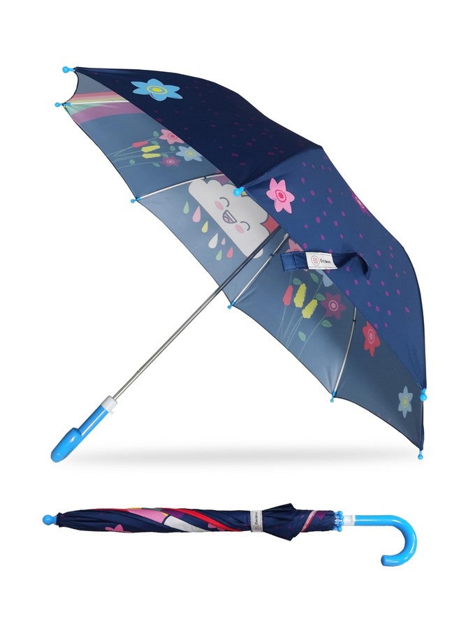 Destinio Umbrella for Kids - Stylish Cute & Child Safe kids umbrella for girls & boys - 100% Waterproof; Small Umbrella for Kids, Girls, Boys, and Baby (19 Inch, Blue (Rainbow)) - Image 1