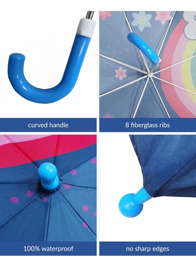 Destinio Umbrella for Kids - Stylish Cute & Child Safe kids umbrella for girls & boys - 100% Waterproof; Small Umbrella for Kids, Girls, Boys, and Baby (19 Inch, Blue (Rainbow)) - Image 5