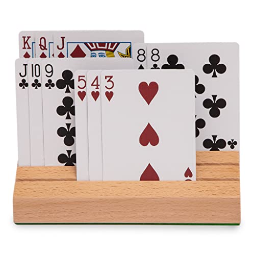 Black long Di fang Standard Size Solid Beech Playing Card Holder-2 Piece Set-Card Storage - Image 2