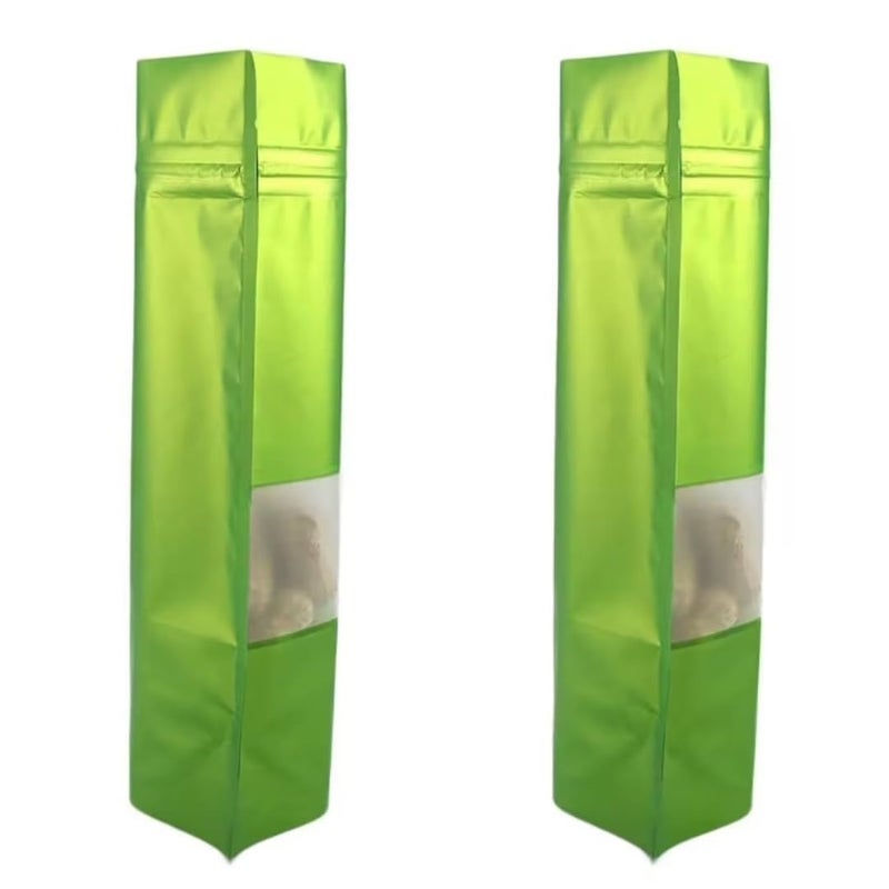 Adaamya Adaamya 850 Gm 50 Pcs Matt Green Reusable Zip Lock Food Grade Stand Up Pouch Size 18 X 26 CM Pouch Bags for MultiPurpose Storage Matt Green - Image 3