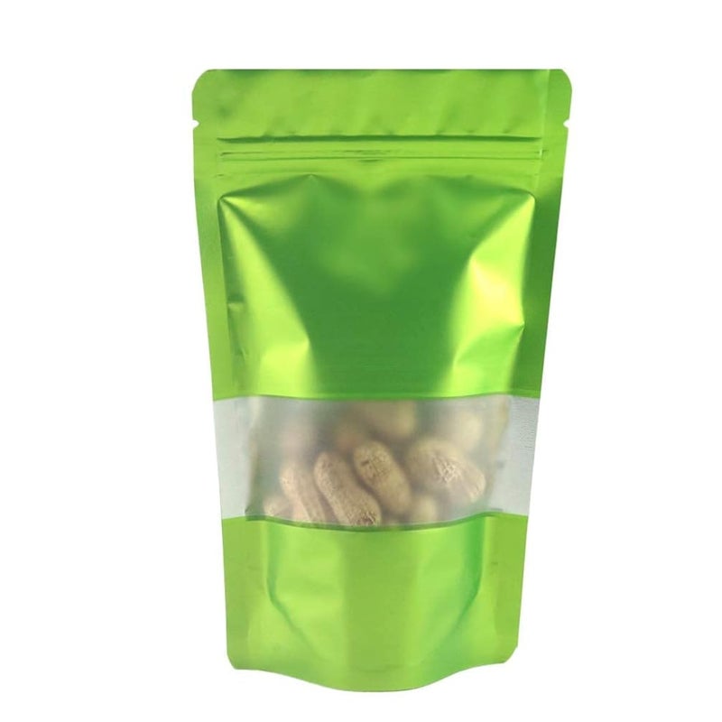 Adaamya Adaamya 850 Gm 50 Pcs Matt Green Reusable Zip Lock Food Grade Stand Up Pouch Size 18 X 26 CM Pouch Bags for MultiPurpose Storage Matt Green - Image 5