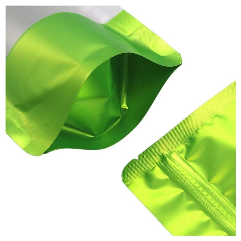 Adaamya Adaamya 850 Gm 50 Pcs Matt Green Reusable Zip Lock Food Grade Stand Up Pouch Size 18 X 26 CM Pouch Bags for MultiPurpose Storage Matt Green - Image 4
