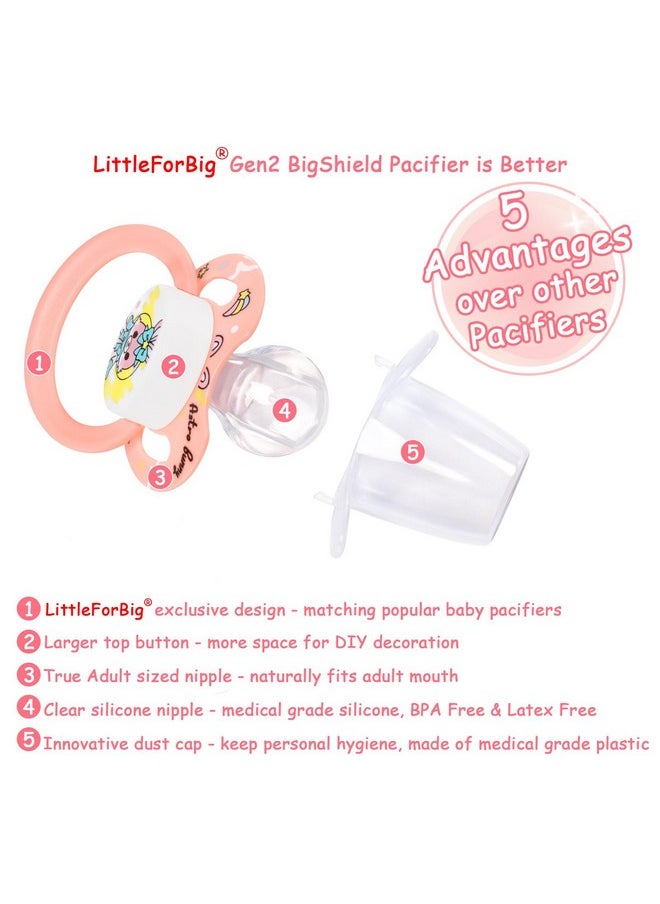 Littleforbig Bigshield Generationii Adult Sized Pacifiers Printed 3 Paci Pack Astro Babies Pattern  - Image 3