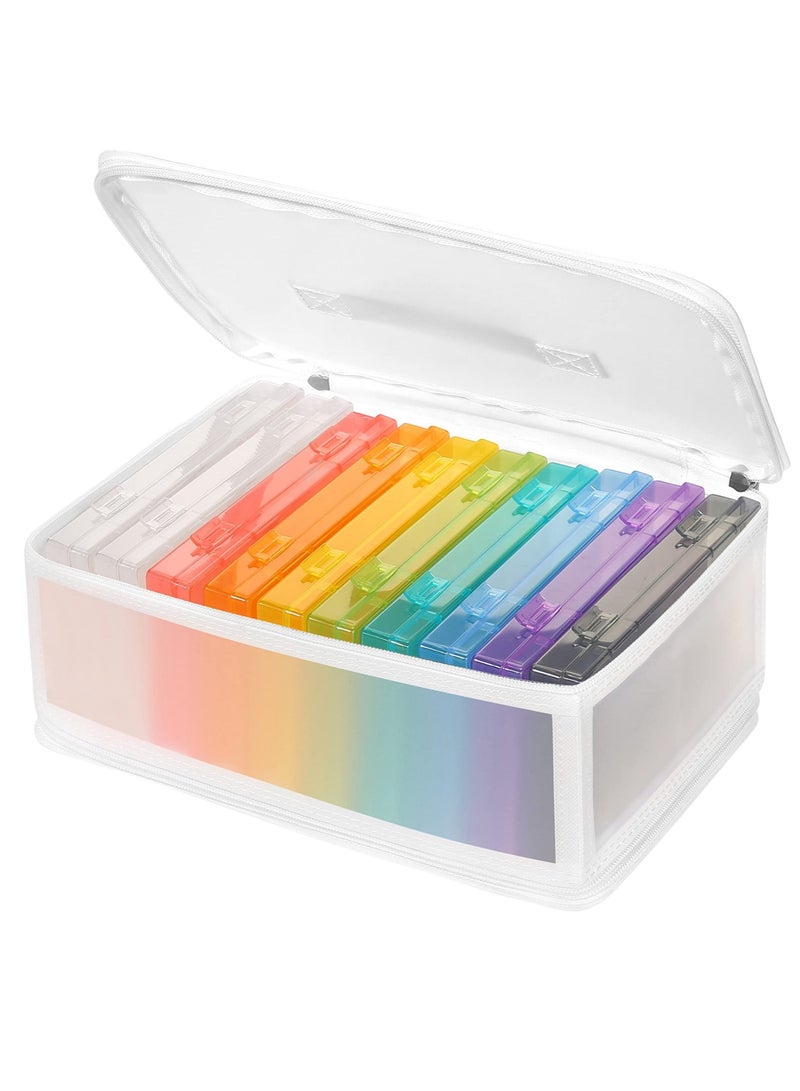 Captaintech Photo Storage Bag 4x6, 10 Inner Large Box Cases Store up to 1000 Photos, Organizer Cards Craft Keeper with Handle for Puzzles Seed Packets (9 Colors) - Image 1