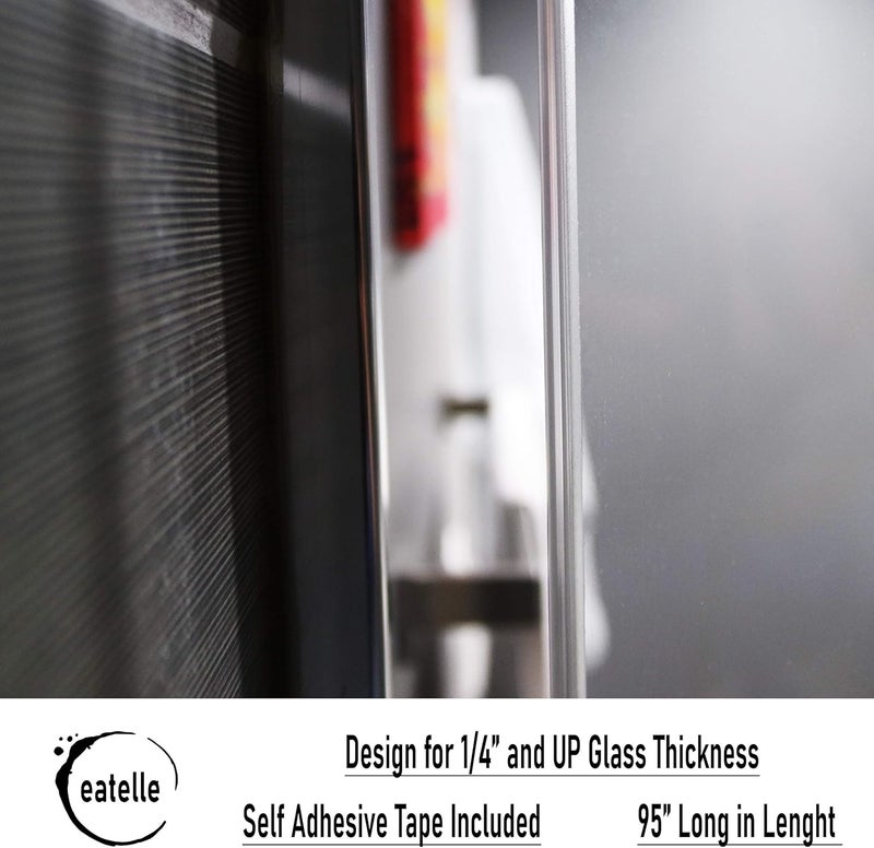 Eatelle Vinyl Bulb Translucent Shower Door Seal for 1/4" (6mm) Gap with Pre-Applied 3M Tape, Adhesive Bathroom Seal Strip for 1/4" Thick Glass and UP(3/8, 1/2 Glass) 95 Inch Long - Image 3
