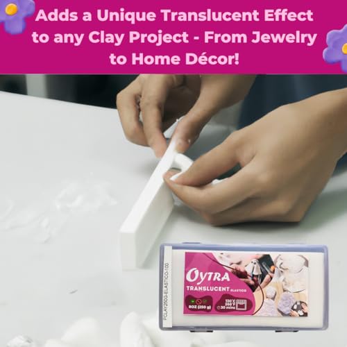 Oytra Oven-Bake Polymer Clay : Elastico Series 250g / 8OZ Translucent Flexible Clay for Jewelry, Keychain Making, white - Image 5