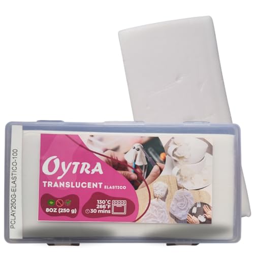 Oytra Oven-Bake Polymer Clay : Elastico Series 250g / 8OZ Translucent Flexible Clay for Jewelry, Keychain Making, white - Image 1