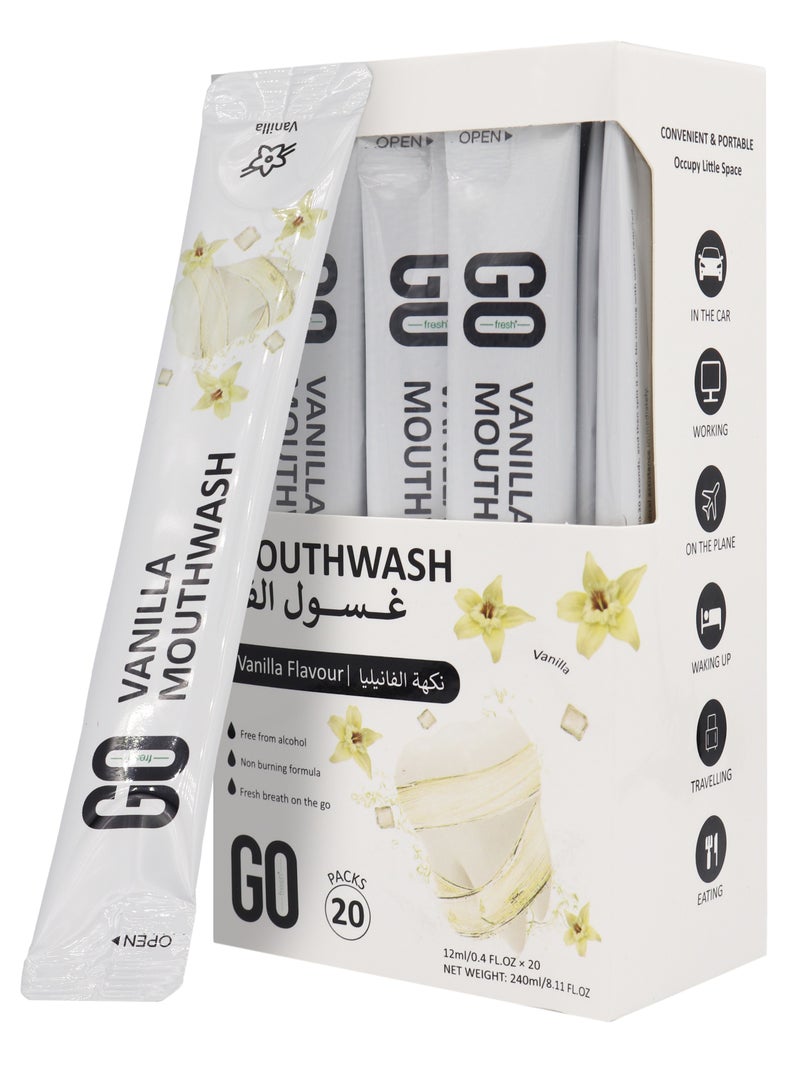 جو فريش غسول الفم بنكهة الفانيليا 20 قطعة 12 مل - Image 1