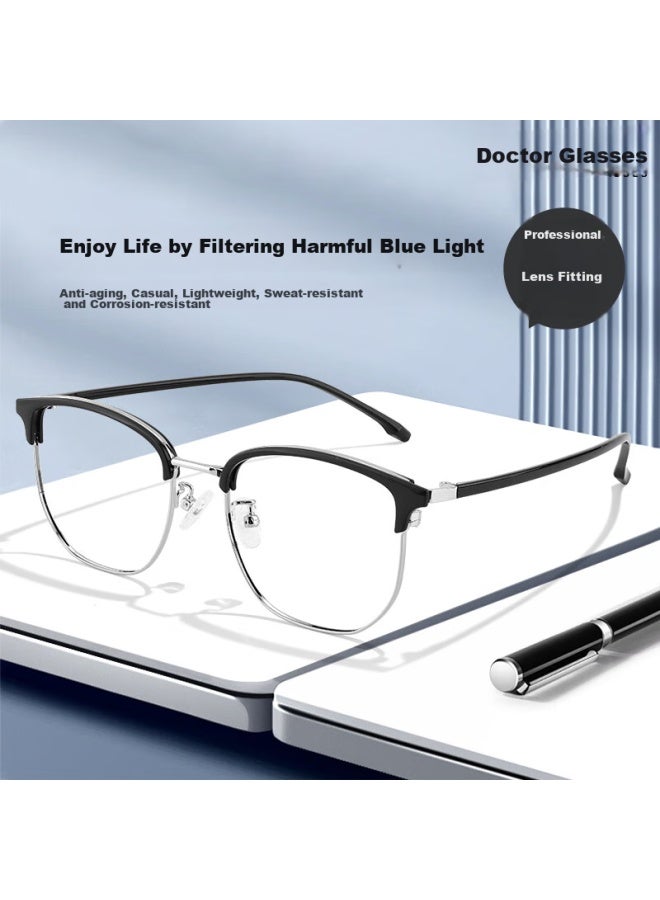 Oona Ouna Reading Gl For Men And Women, High-definition Anti-blue Light Anti-radiation Gl, Black And Silver - Image 1