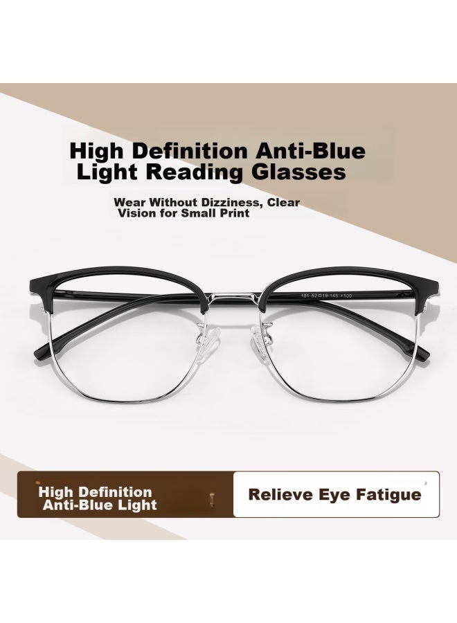 Oona Ouna Reading Gl For Men And Women, High-definition Anti-blue Light Anti-radiation Gl, Black And Silver - Image 3