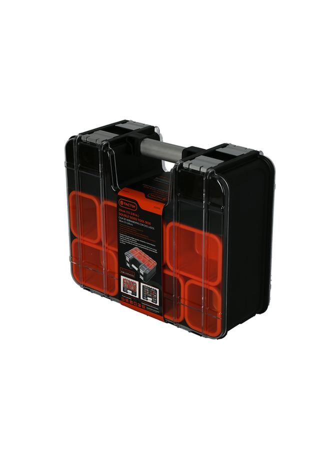Tactix Double Sided Tool Box with Removable Dividers and Tubs Black and Orange 39cm 320048 - Image 2