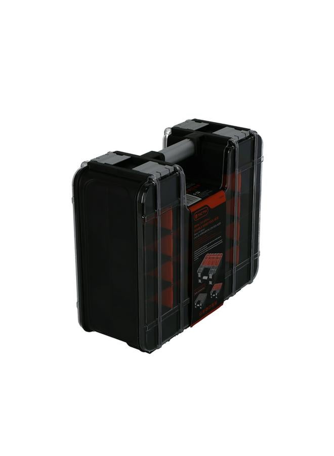 Tactix Double Sided Tool Box with Removable Dividers and Tubs Black and Orange 39cm 320048 - Image 4
