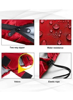 DIGI CORE Outdoor Camping Blanket Camping Sleeping Bag Foldable Lightweight Blanket And Warm Ideal For Outdoors, Travel, Stadium, Festivals And Beach Picnic Blanket Sleeping Blanket Water Resistant Blanket 180X75CM And 30CM Head Space Red  - Image 3