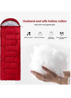 DIGI CORE Outdoor Camping Blanket Camping Sleeping Bag Foldable Lightweight Blanket And Warm Ideal For Outdoors, Travel, Stadium, Festivals And Beach Picnic Blanket Sleeping Blanket Water Resistant Blanket 180X75CM And 30CM Head Space Red  - Image 4