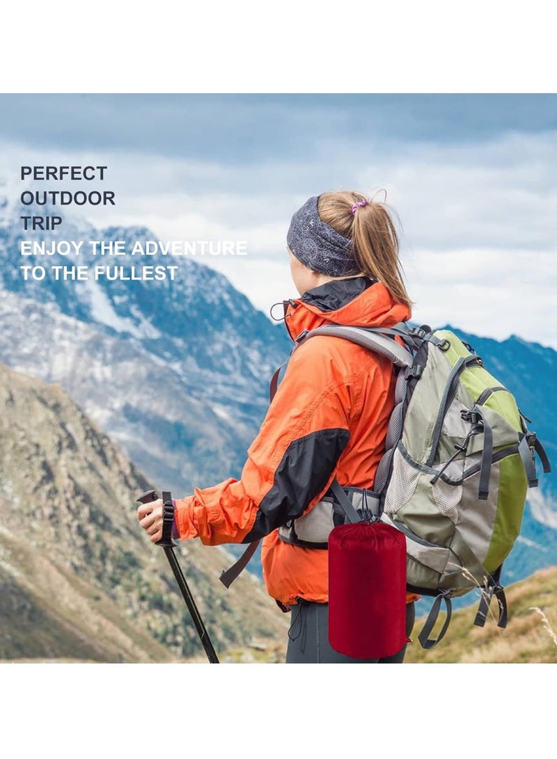 DIGI CORE Outdoor Camping Blanket Camping Sleeping Bag Foldable Lightweight Blanket And Warm Ideal For Outdoors, Travel, Stadium, Festivals And Beach Picnic Blanket Sleeping Blanket Water Resistant Blanket 180X75CM And 30CM Head Space Red - Image 5