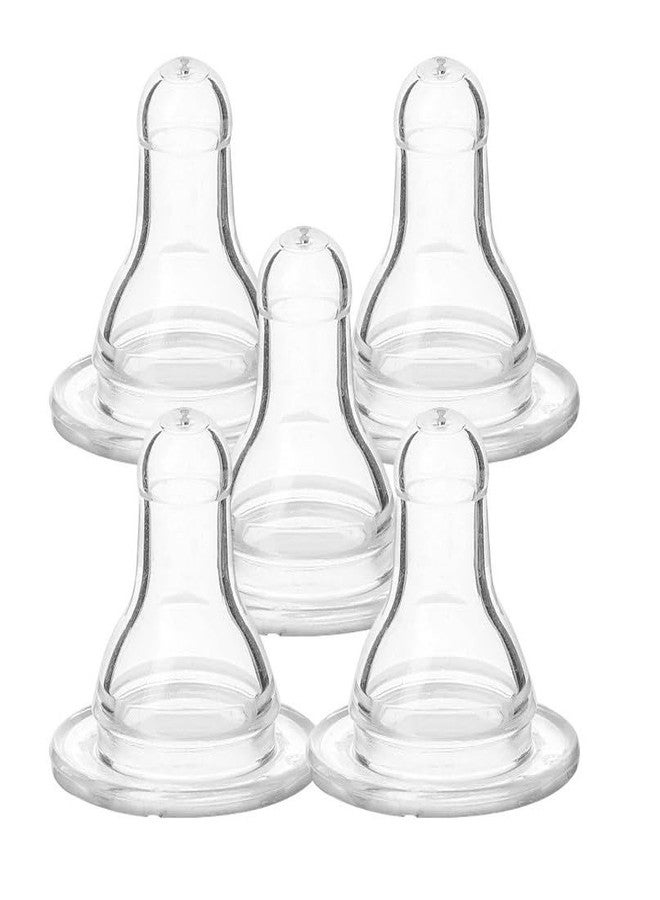 RB POINT Gentle Flow Nipple for All Type Feeding Bottles (Pack of 5 Nipple, Silicone) - Image 1