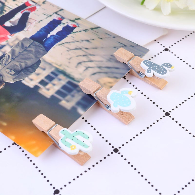 80 Pcs Clips Household Crafts Cartoon Photo Holder Wall Decoration Sealing Clips Light Green (Cactus) - Image 2